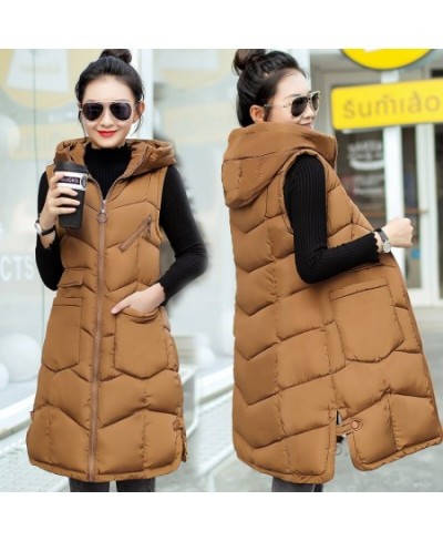 Women's Cotton Jacket Waistcoat Mid-length Korean Outer Female 2023 Autumn and Winter New Large Size Vest Coats $63.10 - Jack...