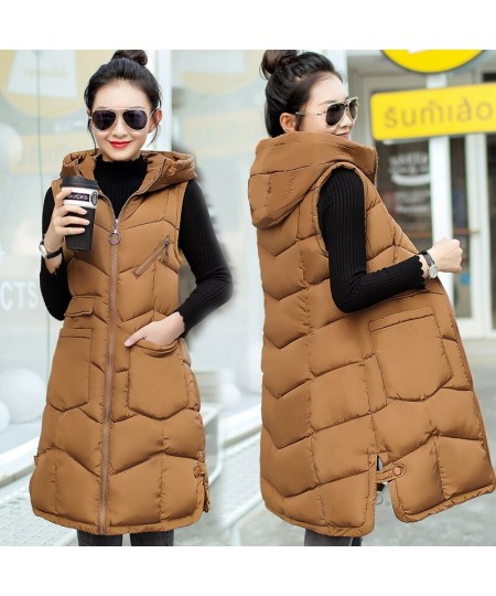 Women's Cotton Jacket Waistcoat Mid-length Korean Outer Female 2023 Autumn and Winter New Large Size Vest Coats $63.10 - Jack...