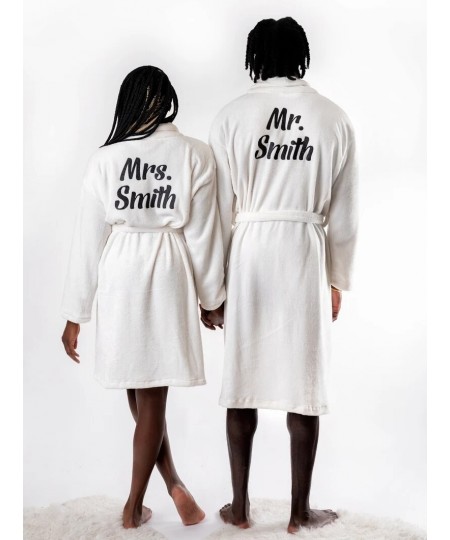 Couple Plush Bathrobes Customized His and Hers Bathrobes Wedding Gifts Personalized Bathrobe King and Queen Robes Bridal Show...