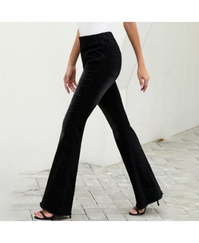 Women's Jeans with Elastic Band Stretch Casual High Waist Fashion Vintage Streetwear Wide Leg Women's Flared Jeans $56.09 - J...