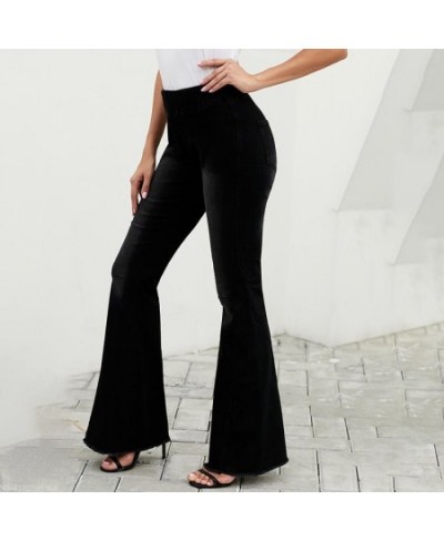 Women's Jeans with Elastic Band Stretch Casual High Waist Fashion Vintage Streetwear Wide Leg Women's Flared Jeans $56.09 - J...