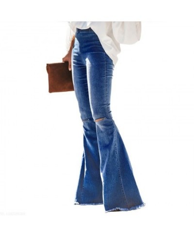 Women's Jeans with Elastic Band Stretch Casual High Waist Fashion Vintage Streetwear Wide Leg Women's Flared Jeans $56.09 - J...