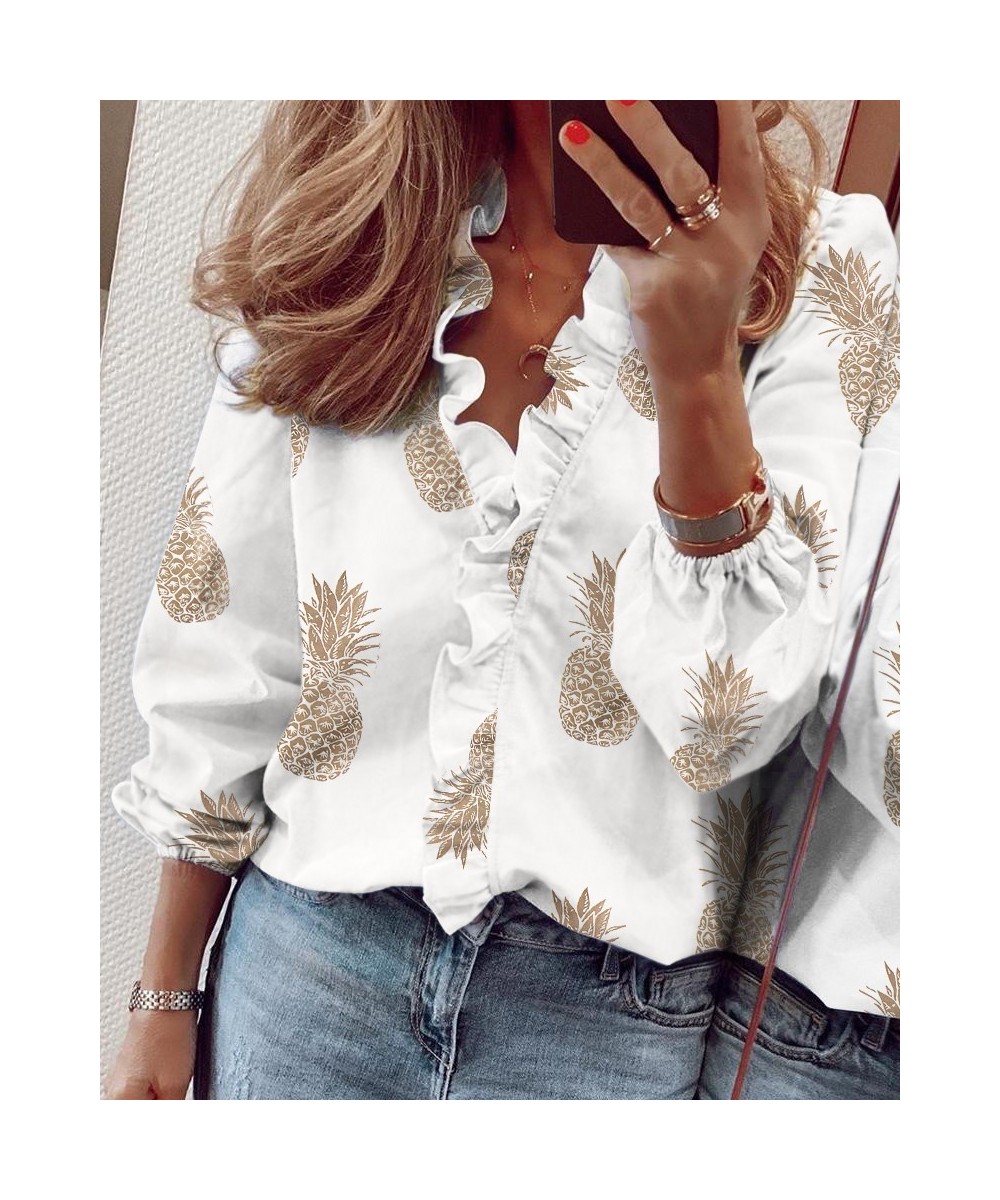 Spring/Summer 2023 Women's New Long Sleeve Ruffle Shirt Women's Shirt $26.74 - Tops & Tees