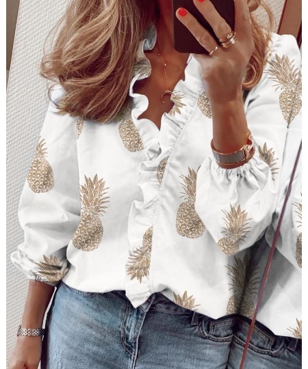 Spring/Summer 2023 Women's New Long Sleeve Ruffle Shirt Women's Shirt $26.74 - Tops & Tees