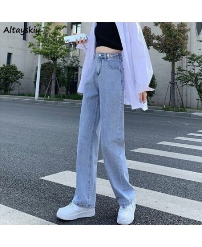 Women Jeans All-match Denim Clothing Wide Leg Vintage Korean Harajuku Style High Waist Fashion Simply New Zipper Female Popul...