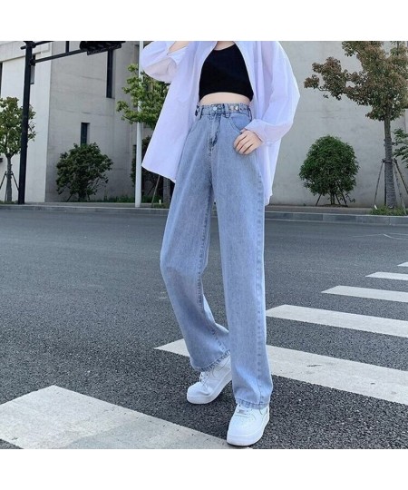 Women Jeans All-match Denim Clothing Wide Leg Vintage Korean Harajuku Style High Waist Fashion Simply New Zipper Female Popul...