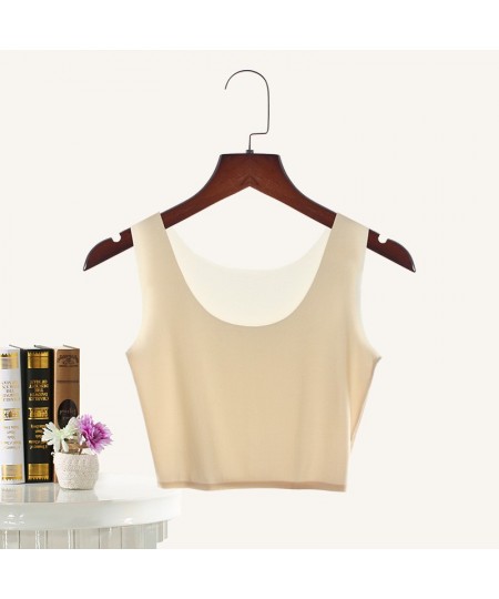 2022 Summer Sleeveless Tank Tops Women Seamless Ice Silk Vest Female Sexy Short Solid Camisole Plus Size 4XL $19.89 - Underwear