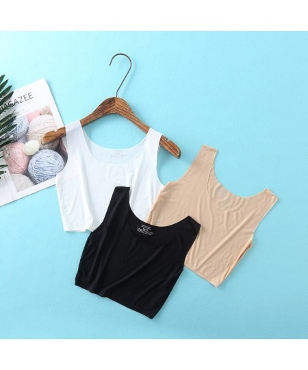 2022 Summer Sleeveless Tank Tops Women Seamless Ice Silk Vest Female Sexy Short Solid Camisole Plus Size 4XL $19.89 - Underwear