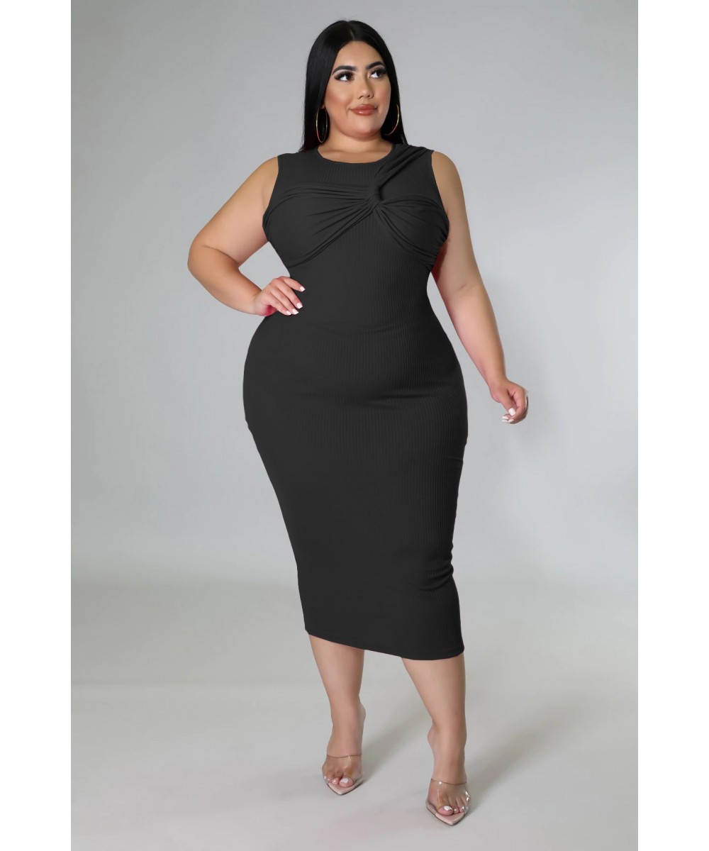 Plus Size Knitted Women Sleeveless Bodycon Midi Dresses for 2022 Summer Ribbed Basic Fashion Ribbed Dress $42.65 - Plus Size ...