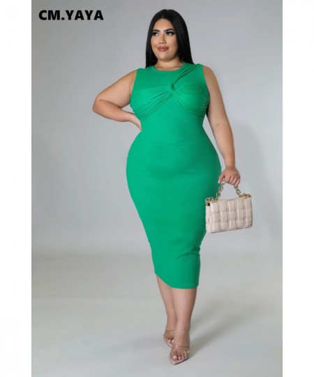 Plus Size Knitted Women Sleeveless Bodycon Midi Dresses for 2022 Summer Ribbed Basic Fashion Ribbed Dress $42.65 - Plus Size ...