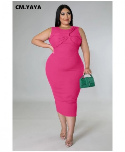 Plus Size Knitted Women Sleeveless Bodycon Midi Dresses for 2022 Summer Ribbed Basic Fashion Ribbed Dress $42.65 - Plus Size ...