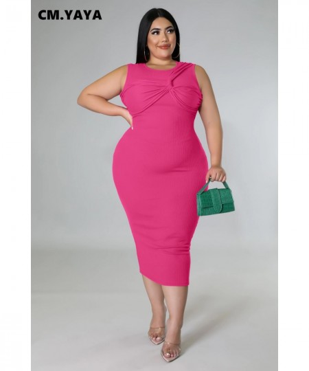 Plus Size Knitted Women Sleeveless Bodycon Midi Dresses for 2022 Summer Ribbed Basic Fashion Ribbed Dress $42.65 - Plus Size ...