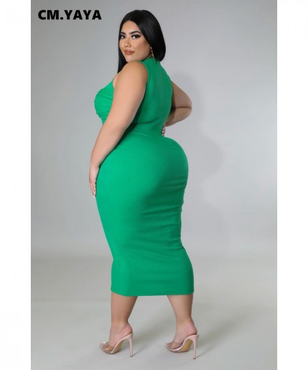 Plus Size Knitted Women Sleeveless Bodycon Midi Dresses for 2022 Summer Ribbed Basic Fashion Ribbed Dress $42.65 - Plus Size ...