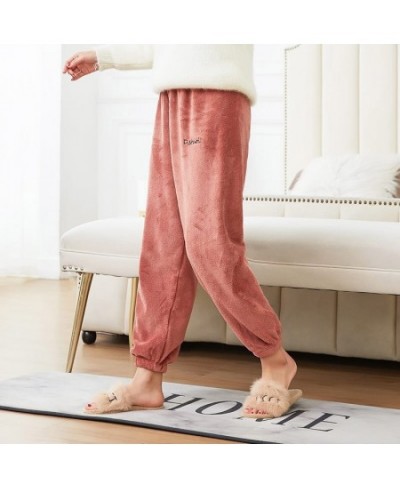 Lady Flannel Pants Women's Sleep Pajama Autumn Winter Warm Home Wear Casual Long Pant Pyjama 6 Colors Thick Trousers Sleepwea...