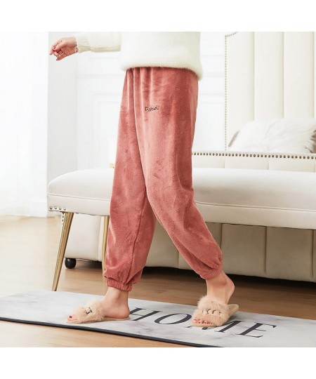 Lady Flannel Pants Women's Sleep Pajama Autumn Winter Warm Home Wear Casual Long Pant Pyjama 6 Colors Thick Trousers Sleepwea...