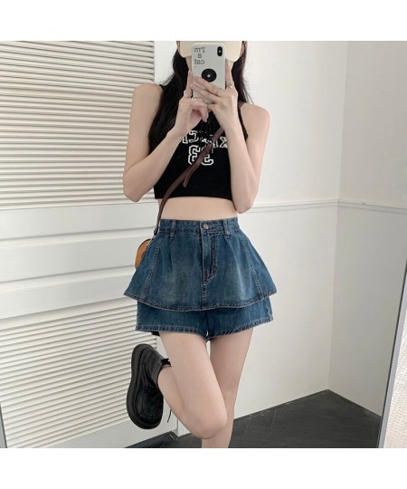 Y2k Skirt For Women 2023 Summer Sexy Mini Denim Skirt Ladies Shorts Jeans Pants Casual Korean Style Female A line Puffy Skirt...