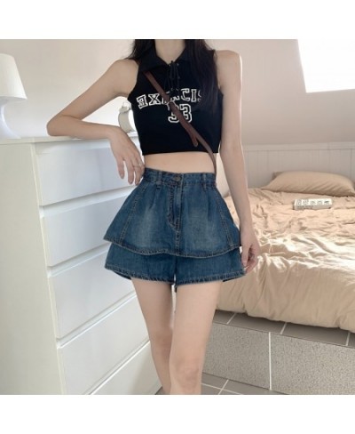 Y2k Skirt For Women 2023 Summer Sexy Mini Denim Skirt Ladies Shorts Jeans Pants Casual Korean Style Female A line Puffy Skirt...