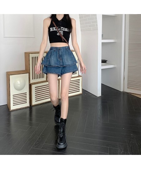 Y2k Skirt For Women 2023 Summer Sexy Mini Denim Skirt Ladies Shorts Jeans Pants Casual Korean Style Female A line Puffy Skirt...