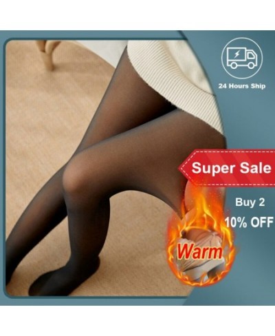 Women's Fleece Thicken Tights Ladies Warm Winter Tights Leggings Thick Wool Panty Fake Translucent Pantyhose Thermal Stocking...