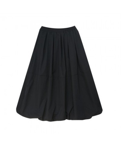 Women Long Skirts Autumn Midi Skirt Korean Style Lantern A-line Black Skirts High-Waisted Skirt Street Bottoms faldas mujer $...