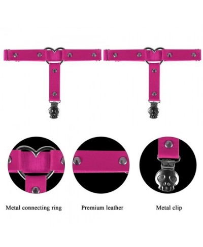 2PC Skull Harness Women Sexy Punk Goth Heart Leather Elastic Leg Thigh Bands Accessories Suspender Belt Stockings Clip Garter...