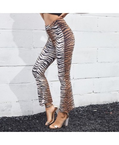 Women Autumn Snake Skin Print Flare Pants 2022 Fashion Wide Leg Sexy Party Club Long Pants Elastic Waist Bodycon Trousers Pan...