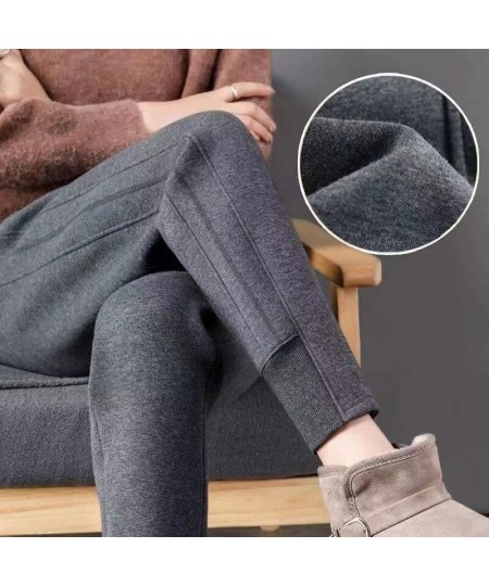 Autumn Winter 2022 Women Black Gray Sports Jogger Plush Sweatpants Casual High Waist Slim Female Trousers All Match Haren Pan...