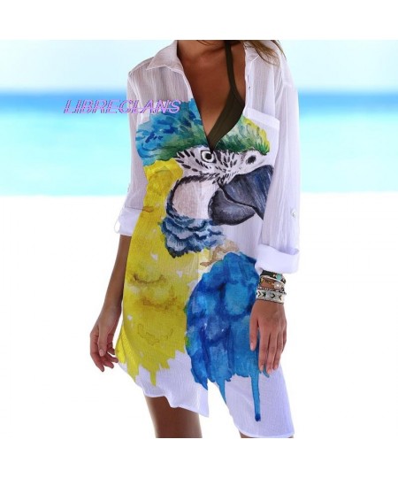 Parrot Bird Scenery Sunset Printed 3D Blouses Long Summer Sunscreen Women Blusa Long Sleeve Button Up Office Shirt Outwear $3...