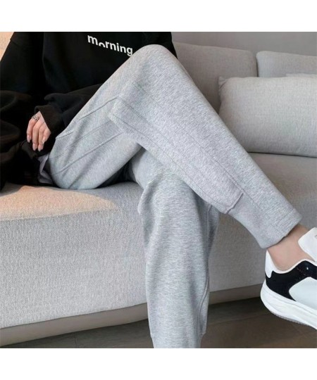 Autumn Winter 2022 Women Black Gray Sports Jogger Plush Sweatpants Casual High Waist Slim Female Trousers All Match Haren Pan...