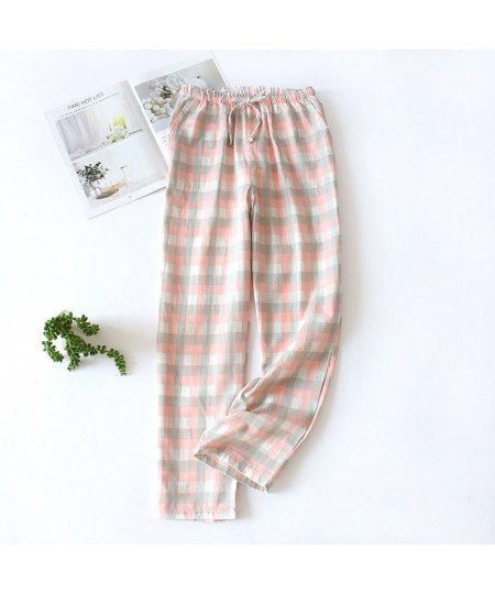 Spring Couples Cotton Gauze Sleep Pants Ladies Home Tie Pajama Pant Men's Bottom Pants Sleeping Pants Woman Pajama Bottoms $2...