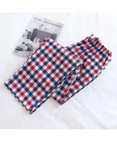 Spring Couples Cotton Gauze Sleep Pants Ladies Home Tie Pajama Pant Men's Bottom Pants Sleeping Pants Woman Pajama Bottoms $2...