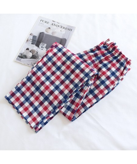 Spring Couples Cotton Gauze Sleep Pants Ladies Home Tie Pajama Pant Men's Bottom Pants Sleeping Pants Woman Pajama Bottoms $2...