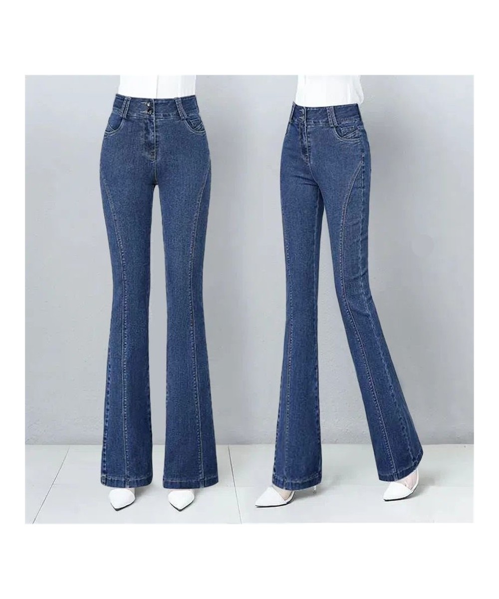 High Waist Office Slim Flare Jeans Women Skinny Vintage Denim Pants Straight Trousers Korean Vaqueros Design Chic Pantalones ...