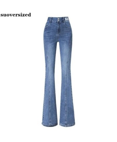 High Waist Office Slim Flare Jeans Women Skinny Vintage Denim Pants Straight Trousers Korean Vaqueros Design Chic Pantalones ...