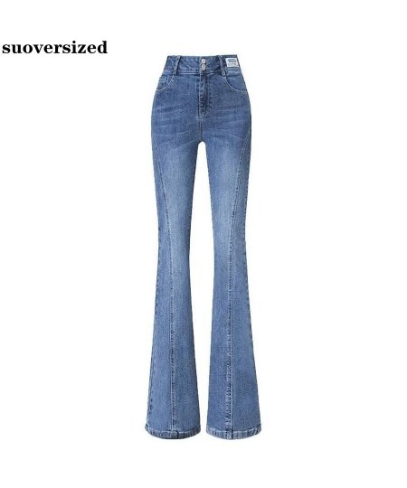 High Waist Office Slim Flare Jeans Women Skinny Vintage Denim Pants Straight Trousers Korean Vaqueros Design Chic Pantalones ...