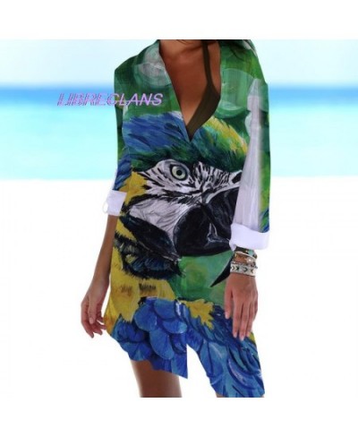 Parrot Bird Scenery Sunset Printed 3D Blouses Long Summer Sunscreen Women Blusa Long Sleeve Button Up Office Shirt Outwear $3...