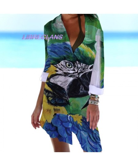 Parrot Bird Scenery Sunset Printed 3D Blouses Long Summer Sunscreen Women Blusa Long Sleeve Button Up Office Shirt Outwear $3...