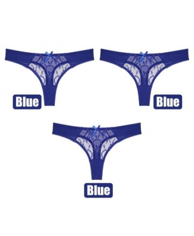 3Pcs/set Sexy Lace Thong Woman Hollow out Solid Women Panties S M L XL Women Underwear $24.16 - Underwear