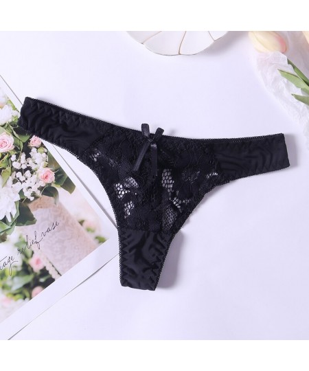 3Pcs/set Sexy Lace Thong Woman Hollow out Solid Women Panties S M L XL Women Underwear $24.16 - Underwear