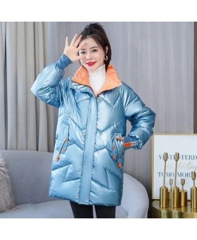 Parka Women 2023 New Winter Jacket Glossy Long Coat Cotton Padded Casual Parkas Jackets Thick Warm Female Overcoat Outwear $5...