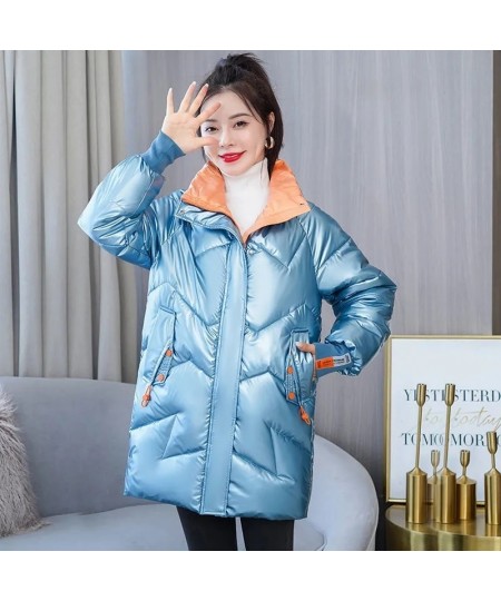 Parka Women 2023 New Winter Jacket Glossy Long Coat Cotton Padded Casual Parkas Jackets Thick Warm Female Overcoat Outwear $5...