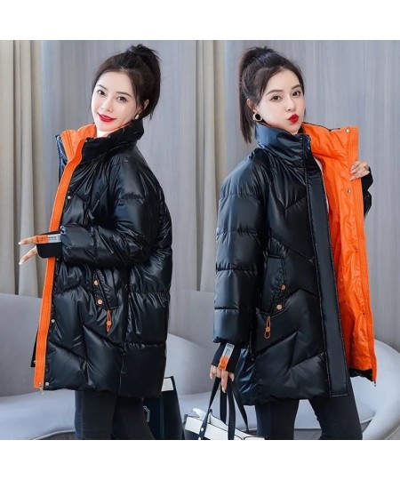 Parka Women 2023 New Winter Jacket Glossy Long Coat Cotton Padded Casual Parkas Jackets Thick Warm Female Overcoat Outwear $5...