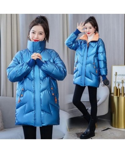 Parka Women 2023 New Winter Jacket Glossy Long Coat Cotton Padded Casual Parkas Jackets Thick Warm Female Overcoat Outwear $5...