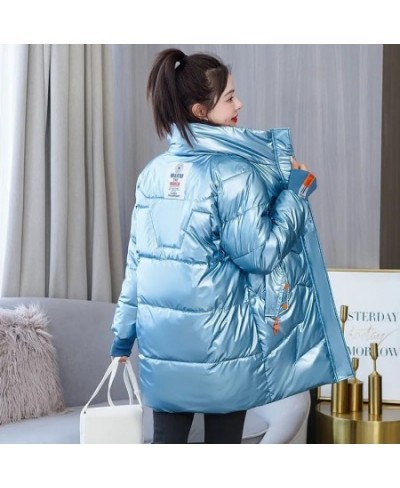 Parka Women 2023 New Winter Jacket Glossy Long Coat Cotton Padded Casual Parkas Jackets Thick Warm Female Overcoat Outwear $5...