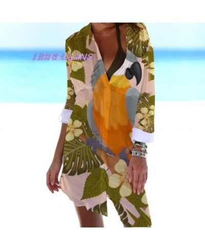 Parrot Bird Scenery Sunset Printed 3D Blouses Long Summer Sunscreen Women Blusa Long Sleeve Button Up Office Shirt Outwear $3...