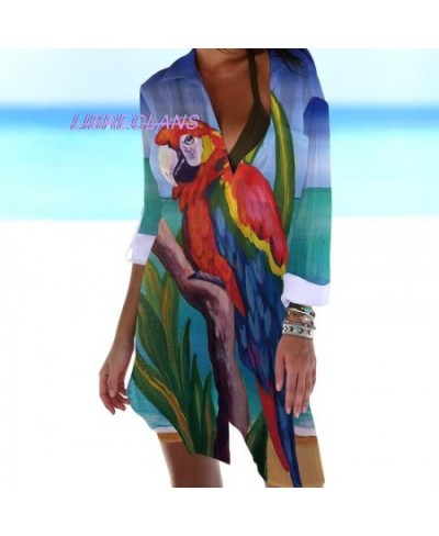 Parrot Bird Scenery Sunset Printed 3D Blouses Long Summer Sunscreen Women Blusa Long Sleeve Button Up Office Shirt Outwear $3...