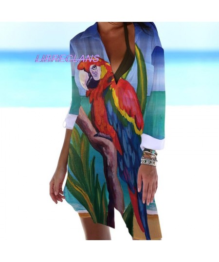 Parrot Bird Scenery Sunset Printed 3D Blouses Long Summer Sunscreen Women Blusa Long Sleeve Button Up Office Shirt Outwear $3...