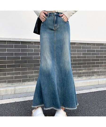 Autumn High Waist Long Skirt Gothic Grunge Jeans Denim Maxi Skirts Y2K Women Korean Fashion Long Jean Skirts Mermaid Clothes ...