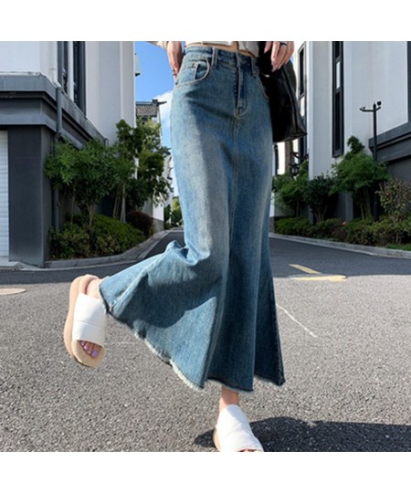 Autumn High Waist Long Skirt Gothic Grunge Jeans Denim Maxi Skirts Y2K Women Korean Fashion Long Jean Skirts Mermaid Clothes ...