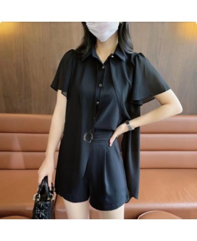 Women's Fashion Suit 2022 Summer New Niche Design With Long Top And Wide Leg Shorts 2 Two Piece Set For Women Leisure Clothin...